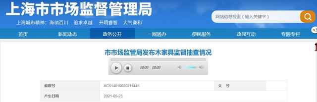 上海市市场监管局抽检木家具60批次 24批次不合格