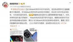 <b>华为Mate40系列什么时候发布？</b>